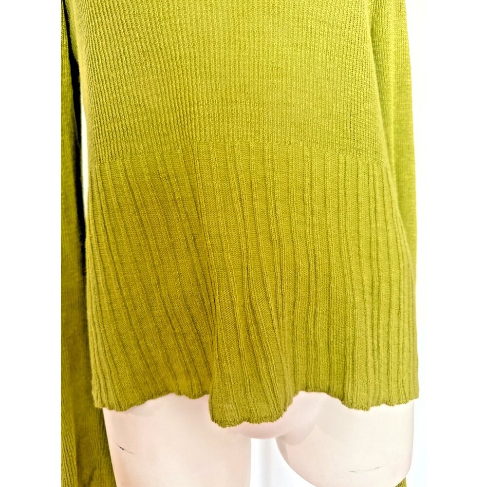 🖤EILEEN FISHER womens L Green 100% Linen Pullover Sweater Quiet Luxury Preppy - Picture 4 of 6